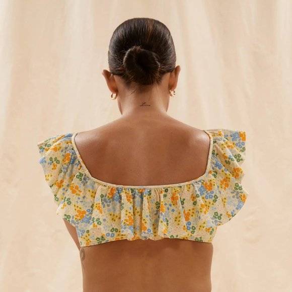 NWT & Other Stories Floral Ruffle Bikini Top - Picture 3 of 6